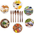 Portable Wooden Spoon Fork Knife Flatware Set with Case, Reusable Travel Utensils Set, 2 Spoons, 2 Forks, 2 Knives