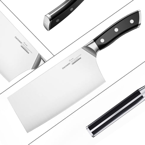 7 Inch Cleaver Knife, Chinese Chopping Knife Cleaver, Sharp Meat Cleaver for Meat Cutting, German Steel & Ergonomic