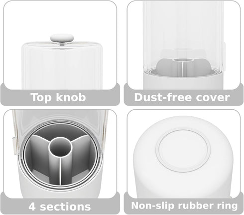 360 4 YOOLENS Toothbrush Holder with Cover Rotating Compartments Bathroom Toothpaste Electric Toothbrush Organizer
