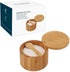 KITCHENDAO Bamboo Salt Cellar Bowl with Built-in Spoon, Elegant Kitchen Storage Jar, 6OZ
