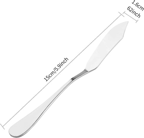 6pcs Stainless Steel Butter Knife, Cheese/Butter Spreaders, Breakfast Spreads Knives,Cheese and Condiments(Silver by KINMINGZHU