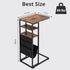 28"(H) 3-Tier C Shaped End Table C Table with Storage Bag, Under Couch Table C-Shaped End Table with Storage Shelves