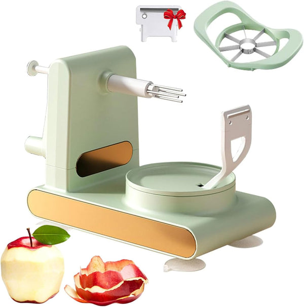 Fruit Peelers for Kitchen, Multi Fruit Peeler Machine with Divider for Apples, Potatoes, and Pears (Light Green)