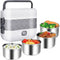 Portable Electric Lunch Box - Mini Rice Cooker, 2 Layers 4 Stainless Steel Steamer for Home Office Travel, 2L/110V/200W