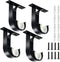 TOKPLNU Ceiling Curtain Rod Bracket, 4 Pack Heavy Duty Holders, Aluminum Alloy, Black Ceiling Hooks for 1 Inch Rods
