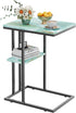 Katrawu C Shaped End Side Table, Couch Sofa Table for Small Space, Snack