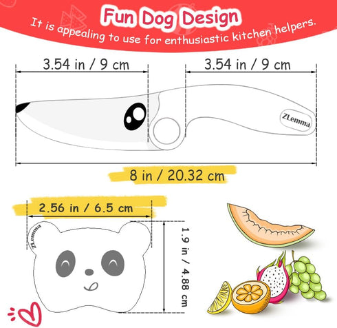 Kids Chef Knife Set for Real Cooking with Safe Finger Guard, Stainless Steel Blade, Kid-Friendly