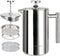 Secura French Press Coffee Maker, 304 Grade Stainless Steel Insulated Coffee Press, 17oz (0.5 Litre), Silver