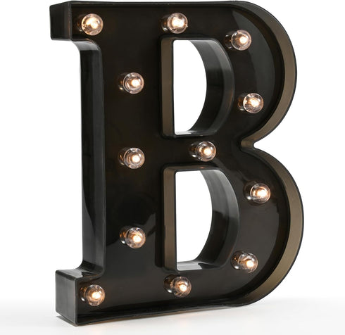 Light Up Black Alphabet Marquee Letters Sign, LED Number Lights for Home Bar, Christmas & Birthday Decorations