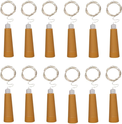 Dreamworth 12 Pack 20 6.6ft Wine Bottle String Lights, LED AAA Battery Powered Cork Fairy Lights for Bedroom, Birthday