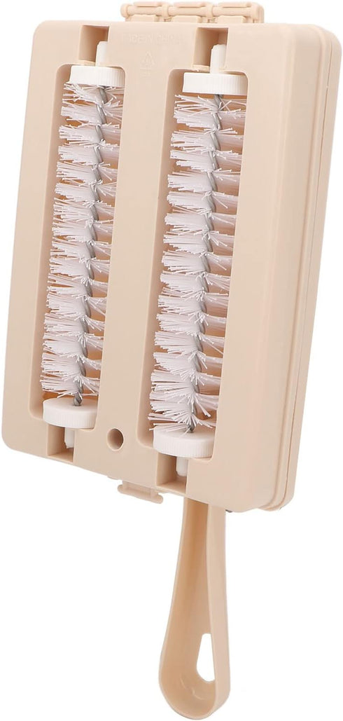 Carpet Floor Sweeper Manual with Horsehair, Dual Rotating System & 2 Corner Brushes for Cleaning Pet Hair