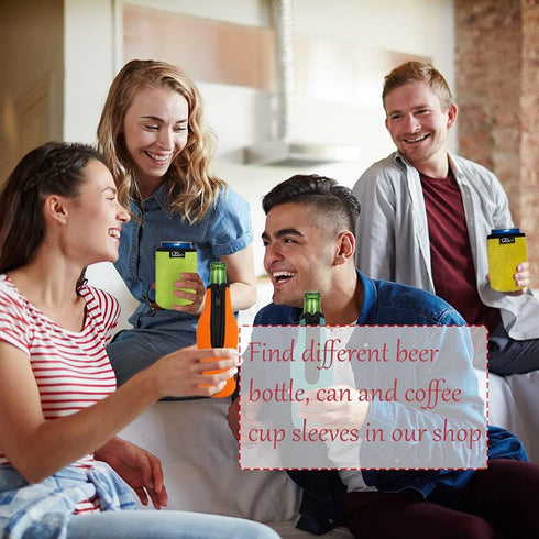 12oz 330ml 4PC Pack Beer Sleeve Insulators Standard Bottle Cooler Covers Zip-up Jacket Holder Non-slip Thick Neoprene