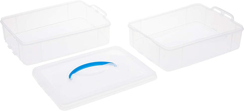 Snapware Snap 'N Stack Portable Storage Bin for Tools and Craft, 14.1 x 10.5-Inch Clear BPA-Free Container