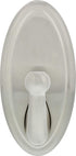 HIGH & MIGHTY Decorative Metal Hook, Easy Tool-Free Dry Wall Installation, Oval, Holds up to 25lb, Satin Nickel