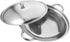PRETYZOOM Stainless Steel Wok with Lid, Nonstick Everyday Pan with Dual Handle, 9 Inches Shabu Shabu Pot