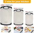 Plastic Chopping Board Set of 3 with Non-Slip Feet, Juice Grooves, Easy Grip Handle, BPA Free