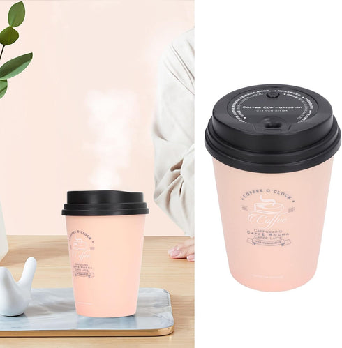 Desk Humidifier, USB Humidifier 300ml Coffee Cup Low Noise Auto Off Compact Lightweight Space Saving Mini Humidifier for Car (Pink) by YOUTHINK