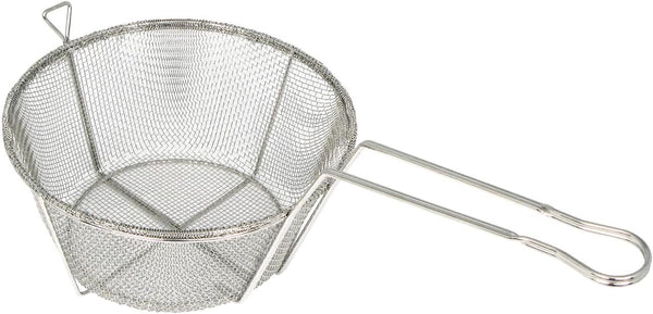 Winco FBRS-8 Round Wire Fry Basket - 8-1/2-Inch, 6-Mesh, Nickel, Medium
