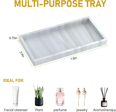 EG-SIPRO Bathroom Counter Tray, High-Grade Thickened Silicone Vanity Tray, Shatterproof Durable Rectangle for Countertop