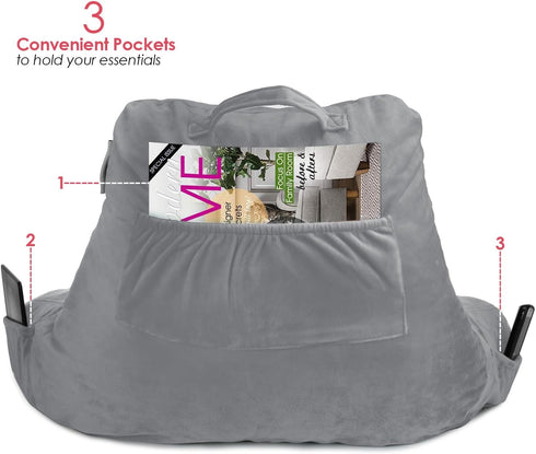 Nestl Reading Pillow for Kids & Teens with Shredded Memory Foam, Backrest Pillows for Reading, Watching, and Gaming