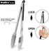 Walfos 7 Inch Small Kitchen Tongs, Mini Silicone Serving Tongs for Cooking, Salad, Grilling, Pasta, Vegetables