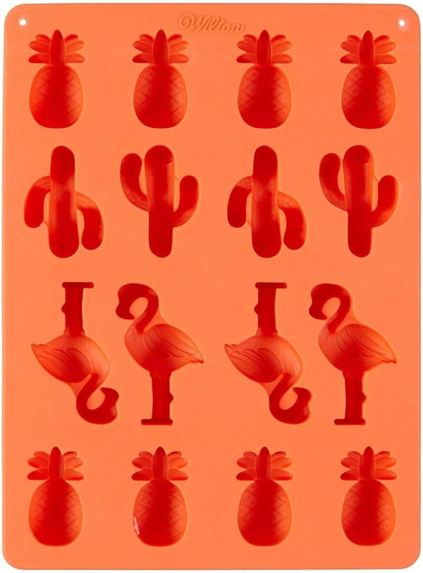 Wilton Mini Tropical Candy Mould, Silicone, Coral, 16 Holes