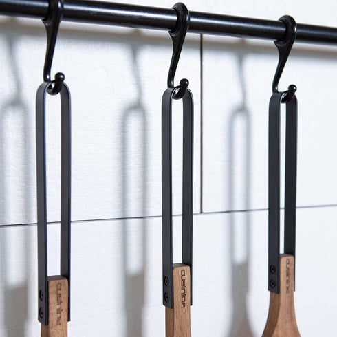 Wooden Utensils for Cooking - Acacia Wood, Modern Design, Scratch-Resistant Stainless-Steel Handles