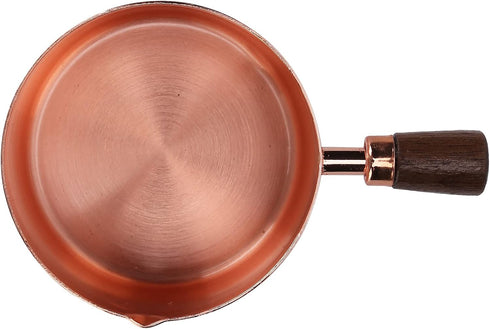 Sauce Pan with Wooden Handle, Rose Gold Stainless Steel Cooking Pot, 1.3 Cup Capacity