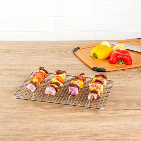 Restaurantware Met Lux Heavy-Duty Wire Baking Rack, 8.5 x 12 Inch, Fits Quarter Size Sheet Pan, Stainless Steel