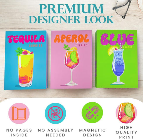 Set 3 Large Decorative Books for neutral home decor aesthetic Aesthetic Coffee Table Books for Decor Faux Book