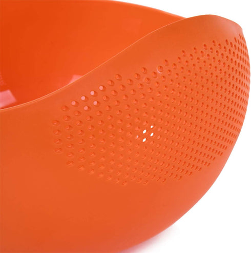 Mintra Home Rice Colander (Orange) - Strainer, Lightweight, for cleaning rice, beans, fruit and vegetables