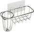 HULISEN 3-in-1 Sponge Holder for Kitchen Sink - Stainless Steel Caddy for Soap, Dish Brush Holder, No Drill, Rustproof,