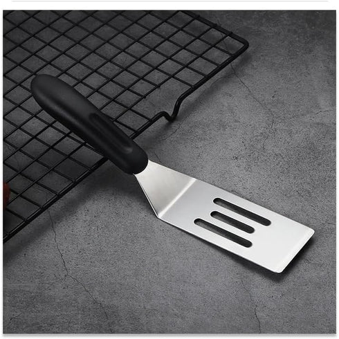 2 Pack Small Metal Spatula, Mini Stainless Steel Spatula for Flipping and Baking with Non-Slip Handle