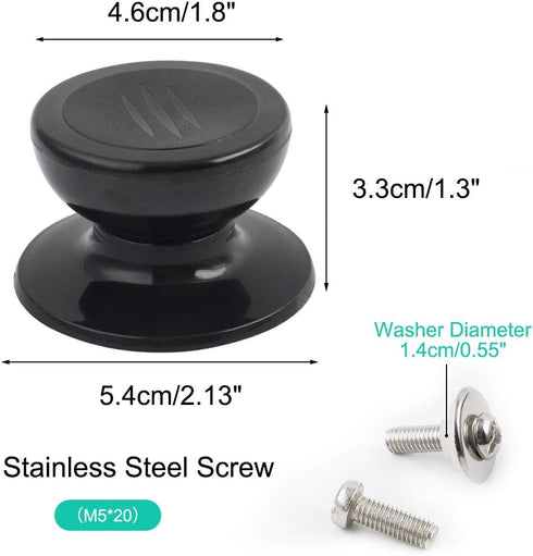 uxcell Universal Lid Knobs for Pan Pots Cover Grip Replacement, Heat Resistant Plastic Knob Handle
