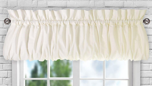 Ellis Curtain Stacey Sheer Balloon Valance, 60" x 15", Ice Cream