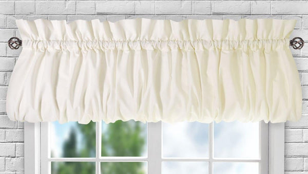 Ellis Curtain Stacey Sheer Balloon Valance, 60" x 15", Ice Cream