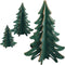 3D Tree Set Wooden Ornament for Christmas Tree Decor