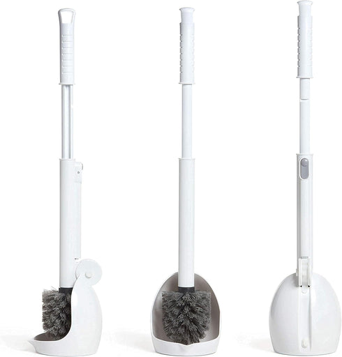 ELYPRO Toilet Brush with Holder Drip-Free Hygienic Bathroom Scrubber with No-Drip Caddy, Built-in Spout, Fast-Drying