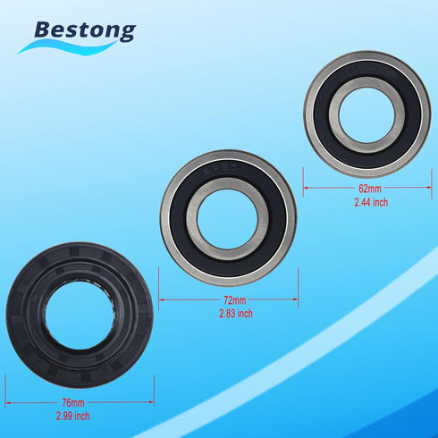 LG & Kenmore Compatible Front Load Washer Tub Bearings and Seal Kit Replacement Parts 4036ER2004A - Black