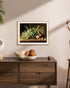 12x16 inch, HUARCEY Vintage Herb Kitchen Wall Art Framed Canvas Print Fresh Basil Rosemary Bay Leaves Garlic Onion