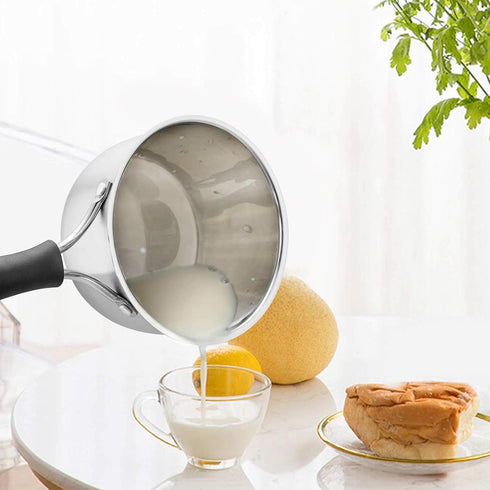 TeamFar 1qt Saucepan, Stainless Steel with Lid, Milk Pan Cookware, Non Toxic, Dishwasher Safe