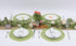 SHACOS Round Placemats Set of 4 Braided Cotton Place Mats 15 inch for Kitchen Dining Table Holiday Party (Pea Green)