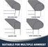 Sofa Arm Covers Stretch Velvet Plush Anti-Slip Protector for Couch Armrest, Set of 4, Taupe