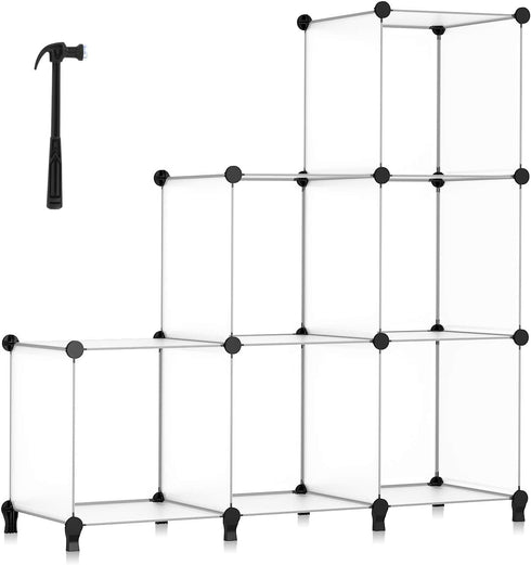 HOMIDEC 6-Cube Storage Organizer, Closet Shelf Bookcase with Metal Hammer for Kids and Bedroom