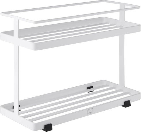 YAMAZAKI Home Countertop Spice Caddy-Storage and Organizer Rack, Steel, White