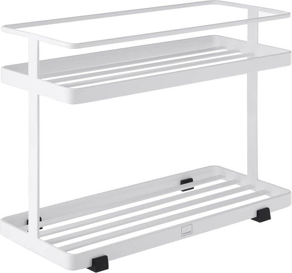YAMAZAKI Home Countertop Spice Caddy-Storage and Organizer Rack, Steel, White