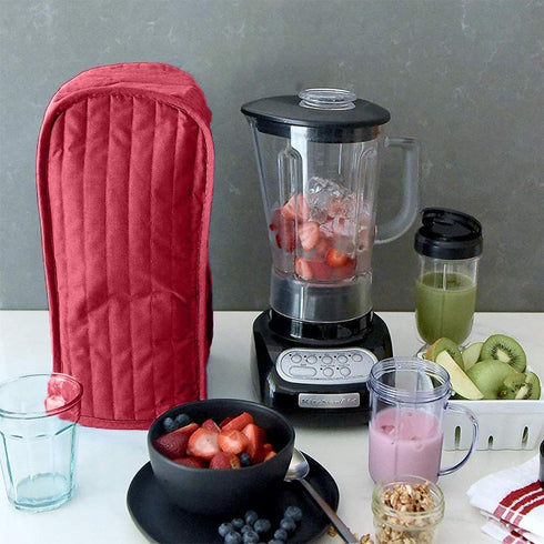 Kitchen Blender Dust Cover, Anti Fingerprint Polyester Appliance Cover for Stand Mixer or Coffee Maker, Wine Red