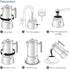 6Cup 300ml Easyworkz Pedro Stovetop Espresso Maker Stainless Steel Italian Coffee Machine Maker Moka Pot Induction