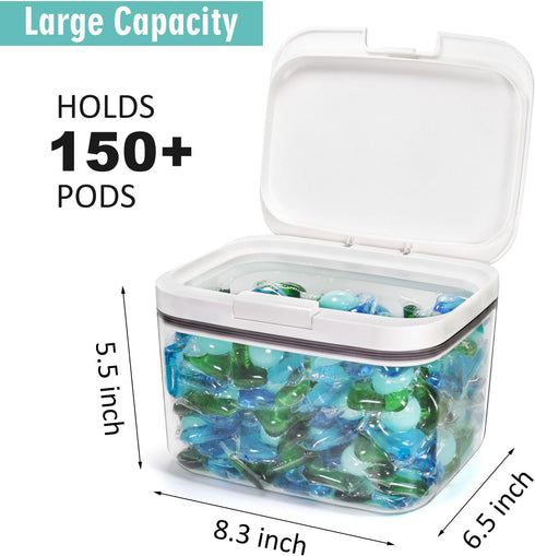 Pensino Laundry Pods Container Holder with Lid, Laundry Room Storage Container for Detergent Pods Laundry Powder Scent