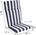 High Density Foam Cushions for Adirondack Chairs - Striped High Back Comfort